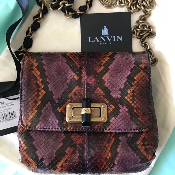 Lanvin Pop Happy Mini Python Crossbody Bag NWT - Picture 2 of 8